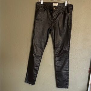 Current/Elliott Black Skinny Leather Jeans.